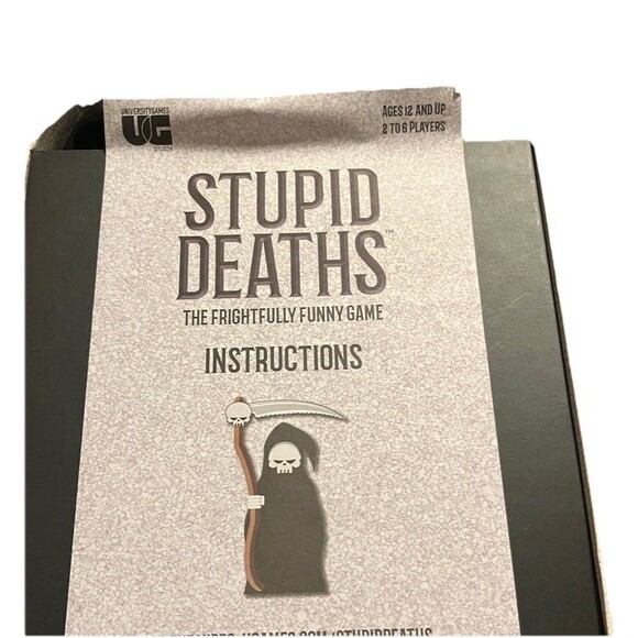 Stupid Deaths The Frightfully Funny Game Board Opened Never Used COMPLETE Game - Picture 5 of 9